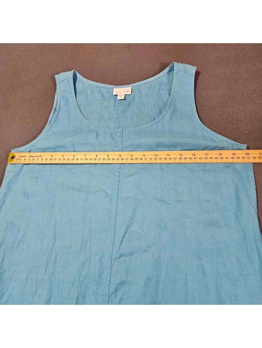 J.Jill Medium Blue Linen Sleeveless Shift Dress Casual Summer Comfortable - Picture 9 of 9